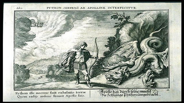 Trong thần thoại Hy Lạp, Python là một con rắn thần. Nó là kẻ thù của Thần Apollo sống ở đỉnh Olympia. Vị thần này đã giết chết Python.